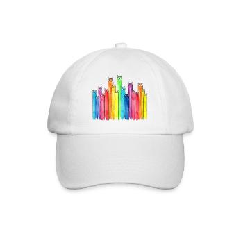 Funny Characters with Horns (Colorful, Rainbow) - Baseball Cap - white/white - Front