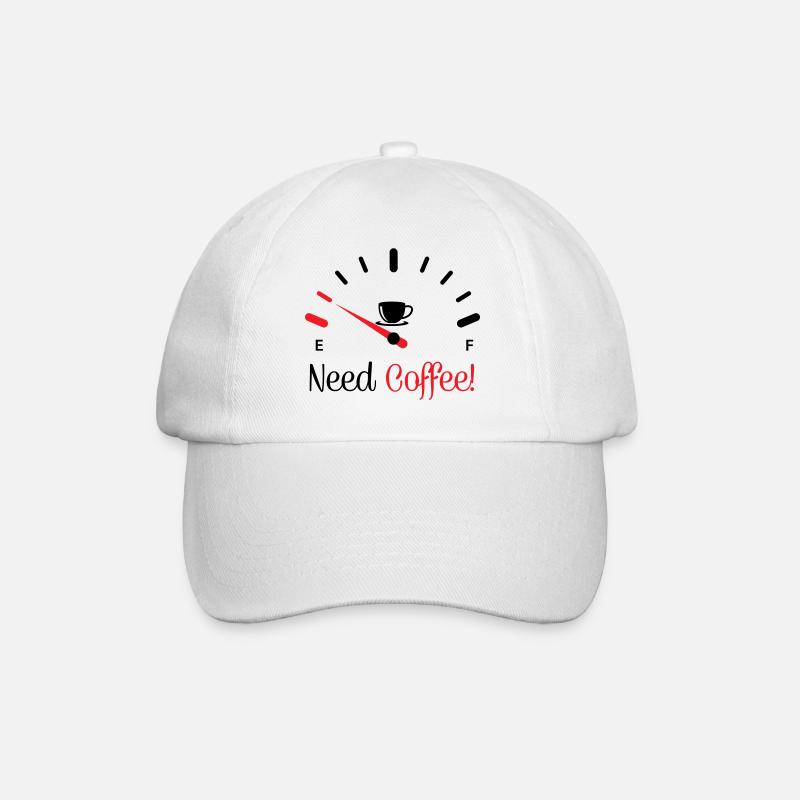 Need Coffee 1 - Baseball Cap - white/white