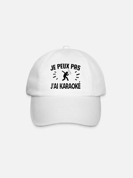 je peux pas j'ai karaoké - Casquette classique - blanc/blanc