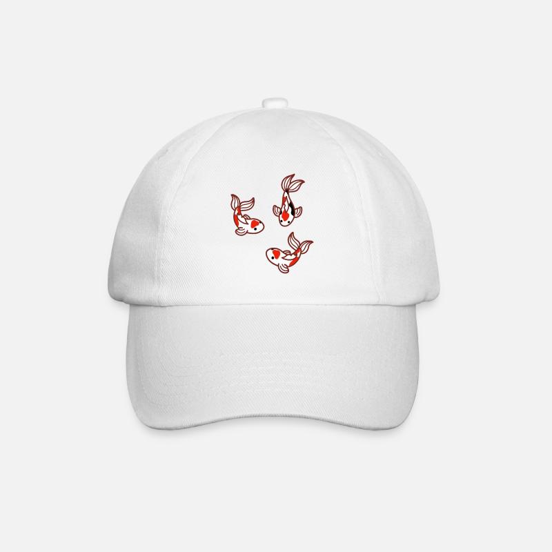 Karpfen Koi Japan - Baseballkappe - Weiß/Weiß