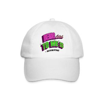 Dinosaur Fan Bubaprints Computer Geek Bday - Baseball Cap - white/white - Front