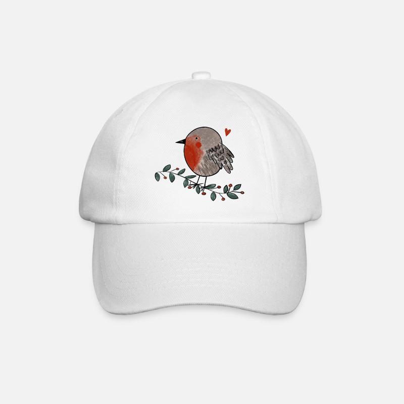 Rotkehlchen Liebe - Baseballkappe - Weiß/Weiß