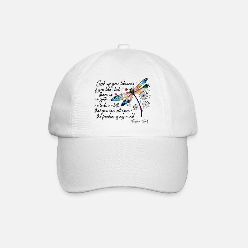 Virginia Woolf's freedom quote design - Baseball Cap - white/white