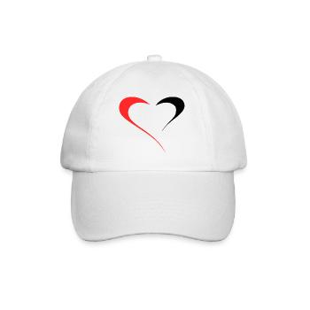 Dualité de l’Amour - Deux Faces Rouge/Noir - Casquette classique - blanc/blanc - Devant