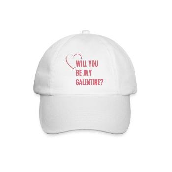 Galentines Shirt / Will You be my Galentine - Baseballkappe - Weiß/Weiß - Vorne