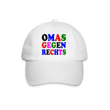 Omas gegen rechts - Baseballkappe - Weiß/Weiß - Vorne