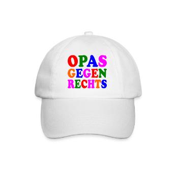 Opas gegen rechts - Baseballkappe - Weiß/Weiß - Vorne
