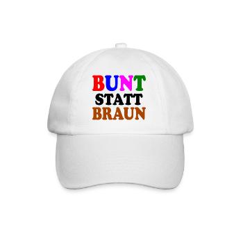 Bunt statt braun - Baseballkappe - Weiß/Weiß - Vorne