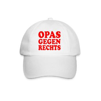 Opas gegen rechts - Baseballkappe - Weiß/Weiß - Vorne