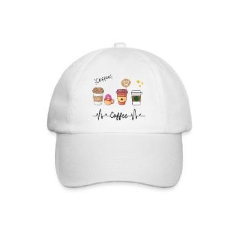 Ich liebe Kaffee - Baseballkappe - Weiß/Weiß - Vorne