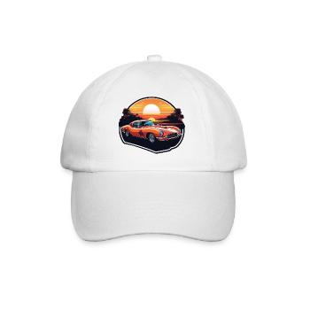 voiture vintage couché de soleil - Casquette classique - blanc/blanc - Devant
