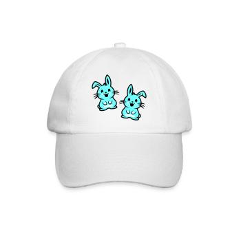 Osterhase Ostern - Baseballkappe - Weiß/Weiß - Vorne