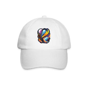 Kreativer Ausdruck: Bunte Wellen der Inspiration - Baseballkappe - Weiß/Weiß - Vorne