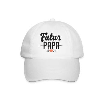 couple Futur papa 2024 annonce grossesse - Casquette classique - blanc/blanc - Devant