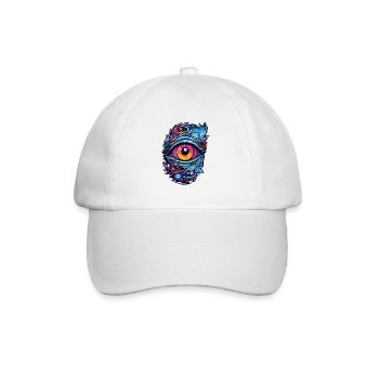 Colour explosion in view: Mystical eye artwork - Baseball Cap - white/white - Front