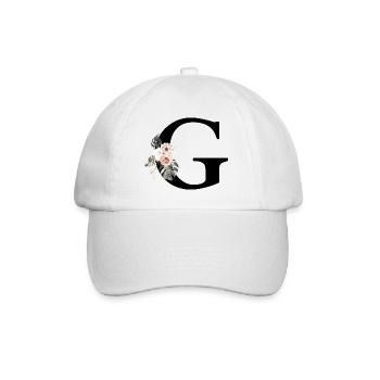 Lettre g floral tropical - Casquette classique - blanc/blanc - Devant