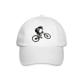 Downhill mountain biking - Baseball Cap - white/white - Front