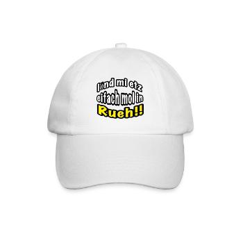 lönd mi etz eifach mol in Rueh - Baseballkappe - Weiß/Weiß - Vorne