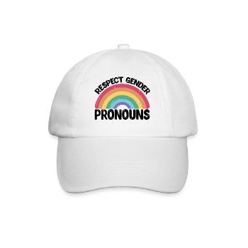 Respect Gender Pronouns 2 - Baseball Cap - white/white - Front