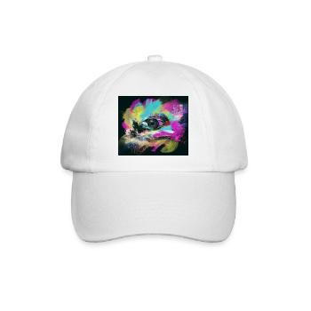 Color explosion abstract optimism colorful eye - Baseball Cap - white/white - Front