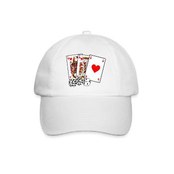 Karten und Würfel - Baseballkappe - Weiß/Weiß - Vorne