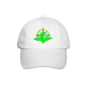 Compass With Mountain Silhouette - Baseball Cap - white/white - Front
