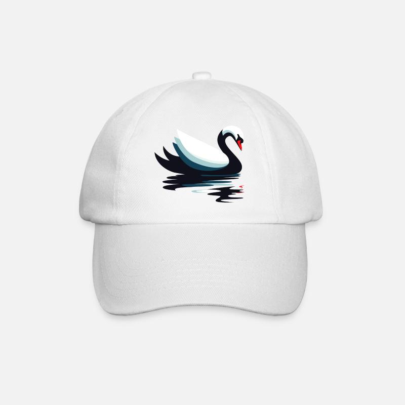 Swimming Swan - Baseball Cap - white/white