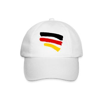 Deutschlandfahne - Style Streifen - Baseballkappe - Weiß/Weiß - Vorne