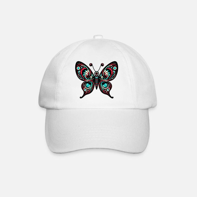 Frosch, Psychedelisch, Pilze, Kunst, Surreal, Farb - Baseballkappe - Weiß/Weiß