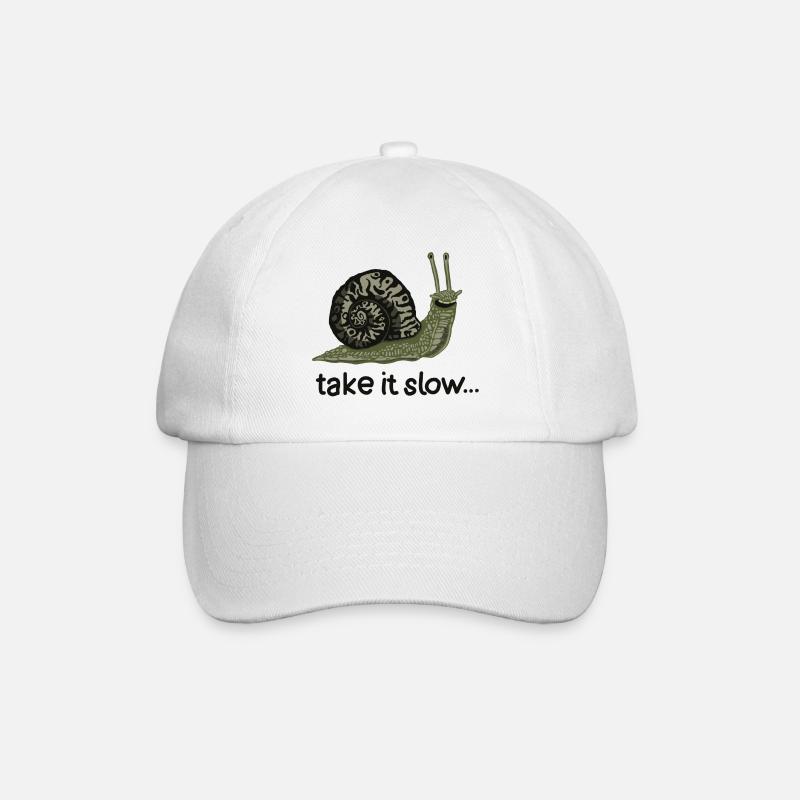 Schneck (Take it slow) - Baseballkappe - Weiß/Weiß