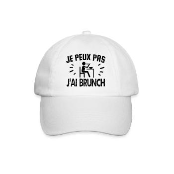je peux pas j'ai brunch - Casquette classique - blanc/blanc - Devant