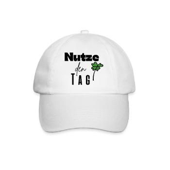 Nutze den Tag - Baseballkappe - Weiß/Weiß - Vorne