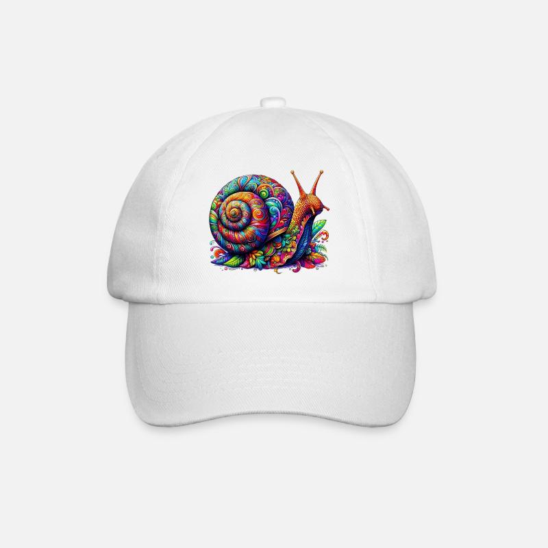 Schnecke - Baseballkappe - Weiß/Weiß