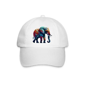 Elefant - Baseballkappe - Weiß/Weiß - Vorne