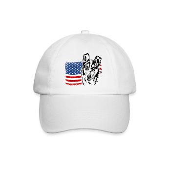 Kurzhaarcollie Collie Amerika Fahne Hunde Wilsigns - Baseballkappe - Weiß/Weiß - Vorne