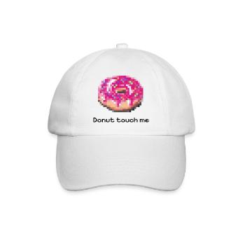 Donut touch me black funny pixel - Baseballkappe - Weiß/Weiß - Vorne