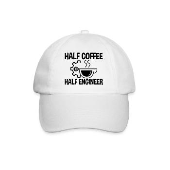 Half Coffee Half Engineer 2 - Baseball Cap - white/white - Front