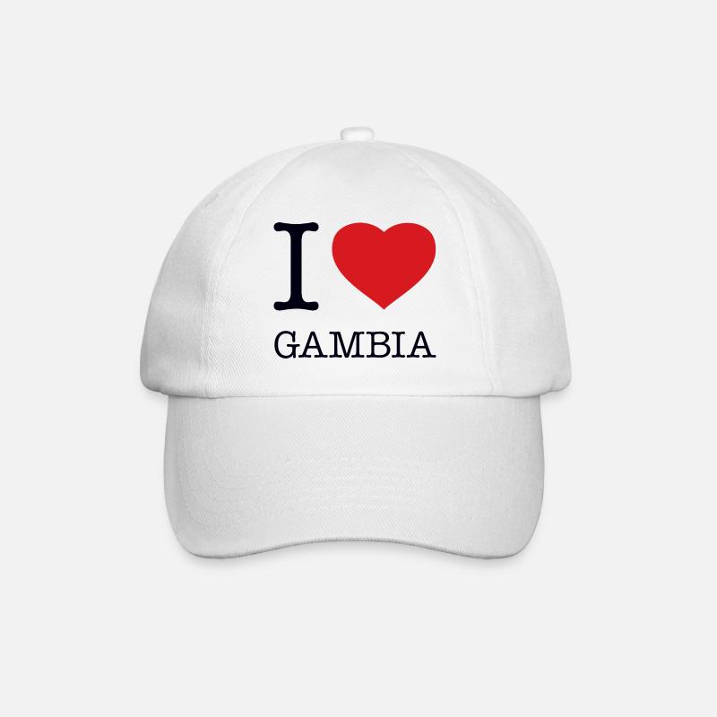 I LOVE GAMBIA - Baseballkappe - Weiß/Weiß