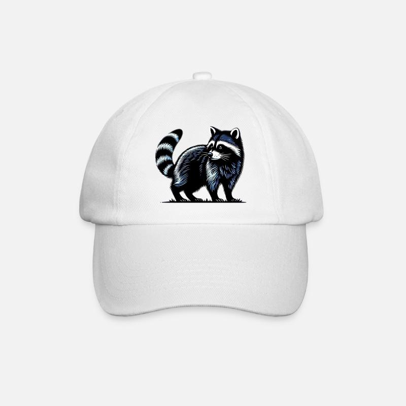 Waschbär - Baseballkappe - Weiß/Weiß