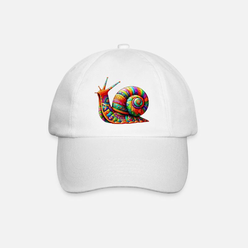 Schnecke - Baseballkappe - Weiß/Weiß