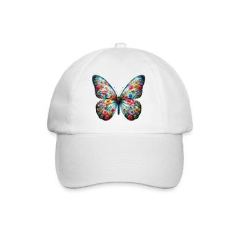 Schmetterling - Baseballkappe - Weiß/Weiß - Vorne