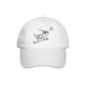 Coloring page bird with butterfly - Baseball Cap - white/white - Front