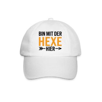 Bin mit der Hexe Funny Halloween - Baseballkappe - Weiß/Weiß - Vorne