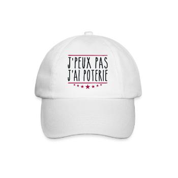J'peux pas j'ai poterie | Potier - Casquette classique - blanc/blanc - Devant