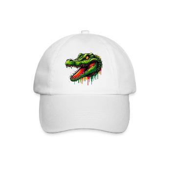 Alligator Crocodile - Baseball Cap - white/white - Front