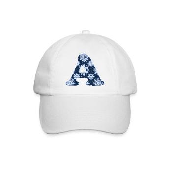 Letter A Snowflakes - Baseball Cap - white/white - Front