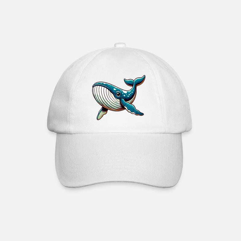 Wal - Baseballkappe - Weiß/Weiß