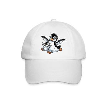 Penguin mother and child frolicking - Baseball Cap - white/white - Front