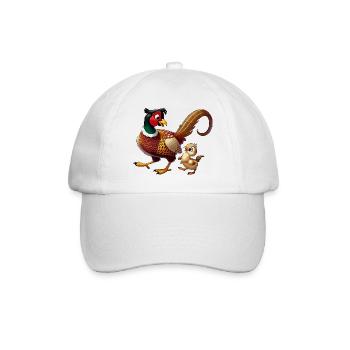 Pheasant male with child - Baseball Cap - white/white - Front