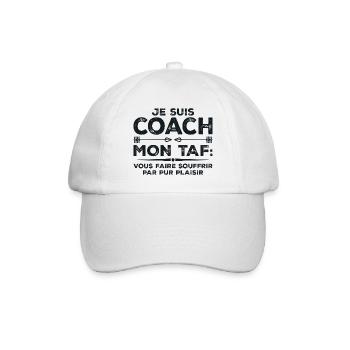 Ich bin Trainer, Humor Geschenk Sporttrainer - Baseballkappe - Weiß/Weiß - Vorne